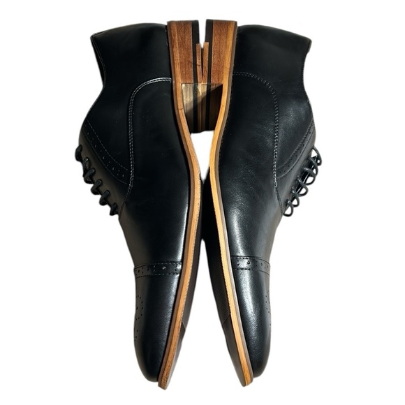 Sean Alan shoes,men,NEW,size12. Black oxford phoenix cap toe,brown /tan heel - Picture 1 of 13